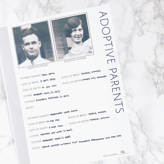 Adoptive Parents Page: Printable Genealogy Form for Family History Binder (Digital Download)