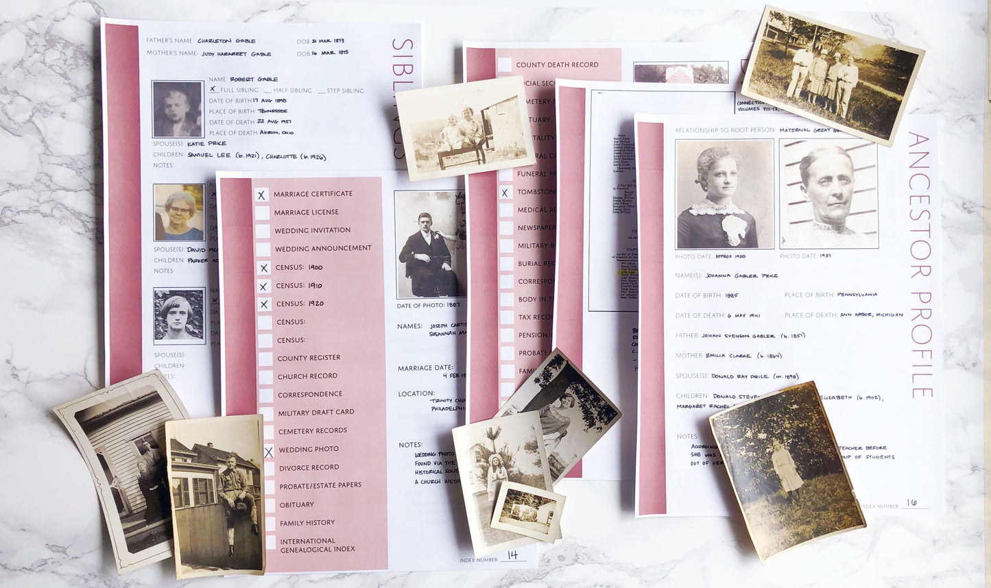 USA Deluxe Family History Bundle - Maroon (Digital Download)