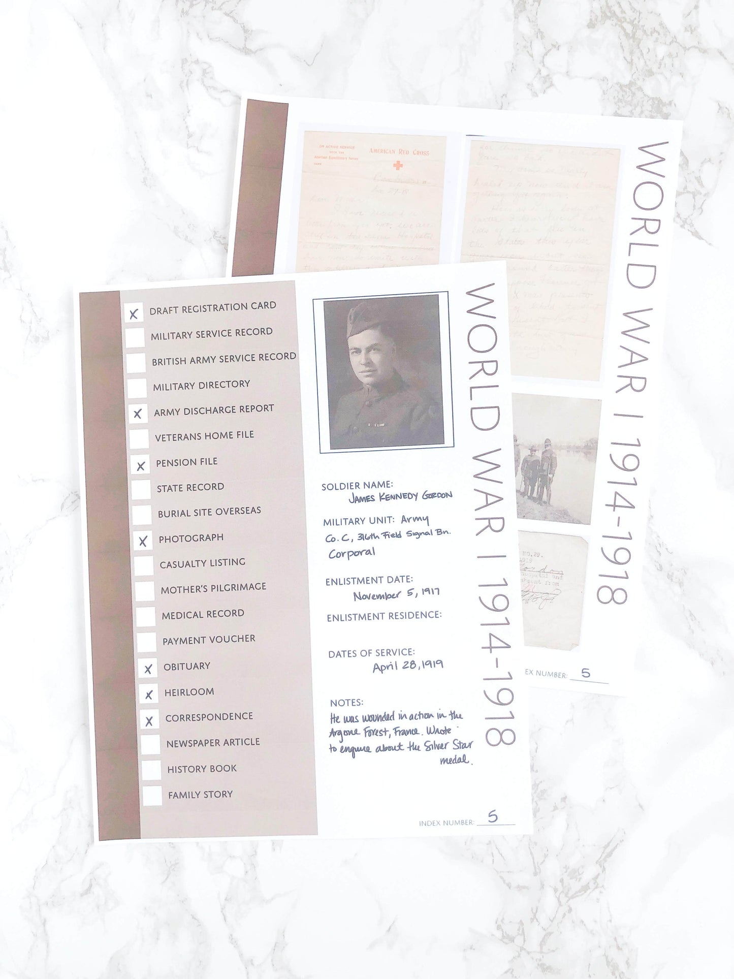 World War One Bundle: Printable Genealogy Forms (Digital Download)