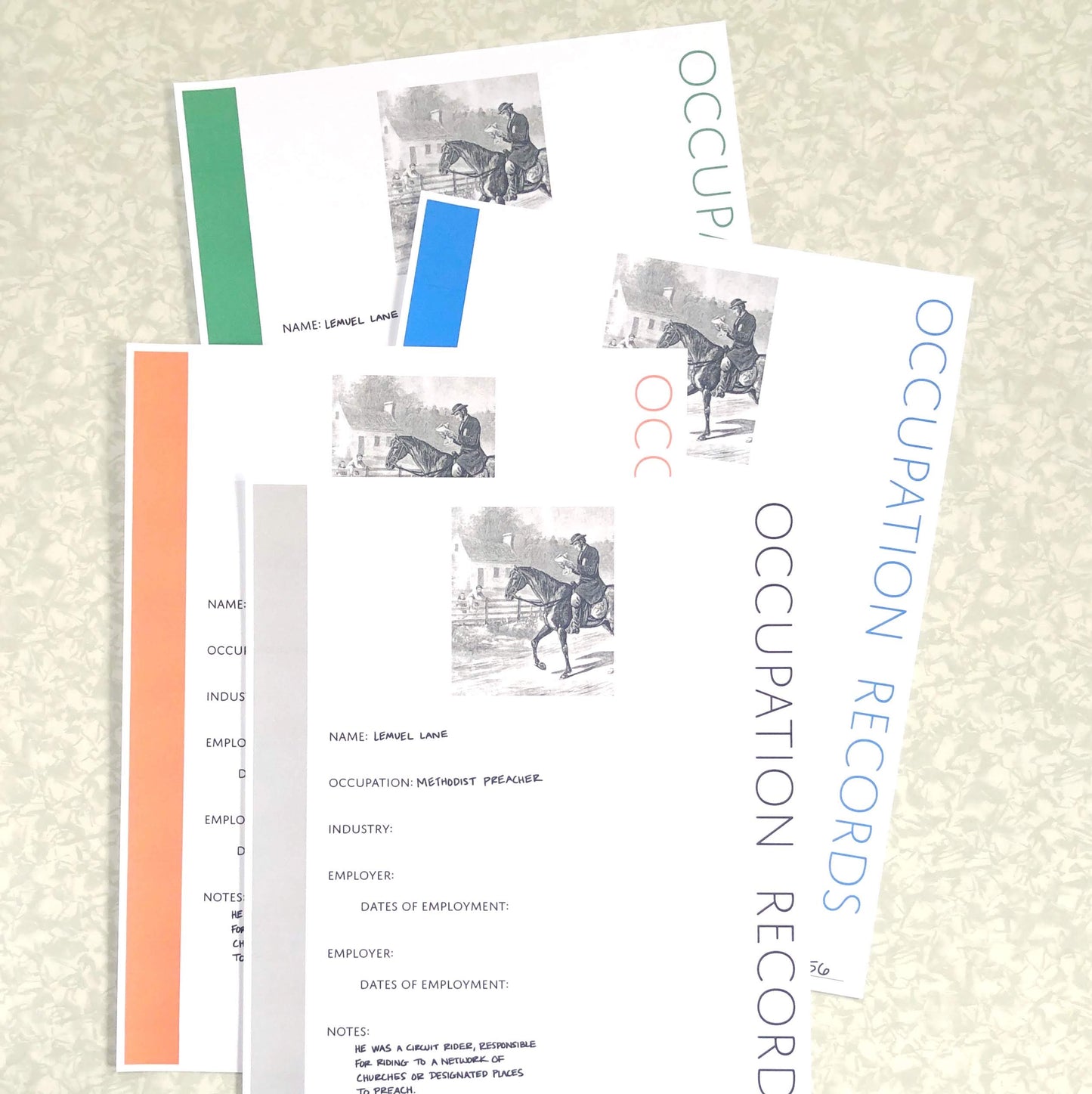 Ancestor Occupation Records: Printable Genealogy Form for Family History Binder (Digital Download)
