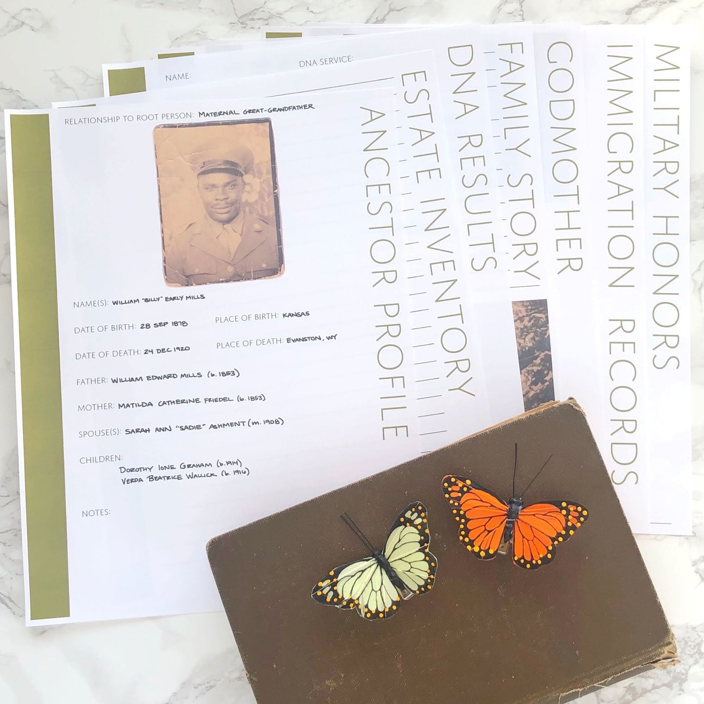 International Deluxe Family History Bundle - Olive Green (Digital Download) - Family Tree Notebooks
