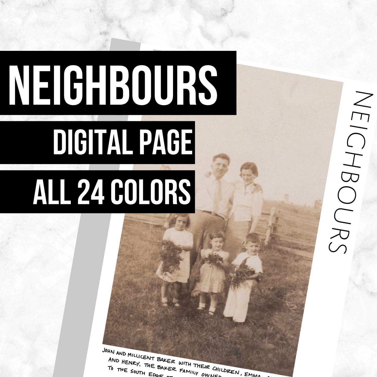 Neighbours Page: Printable Genealogy Form (Digital Download)