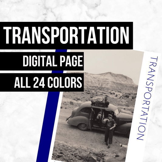 Transportation Page: Printable Genealogy Form (Digital Download)