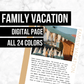 Family Vacation Page: Printable Genealogy Form (Digital Download)