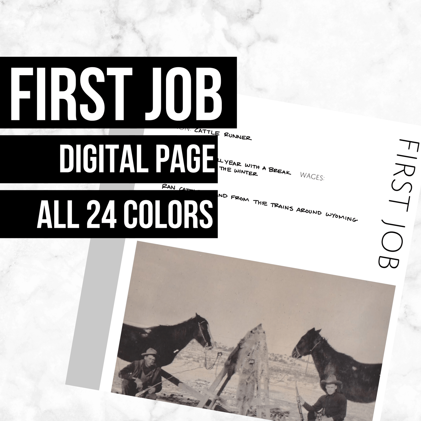 First Job Page: Printable Genealogy Form (Digital Download)