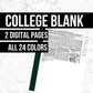 College Blank: Printable Genealogy Page (Digital Download)