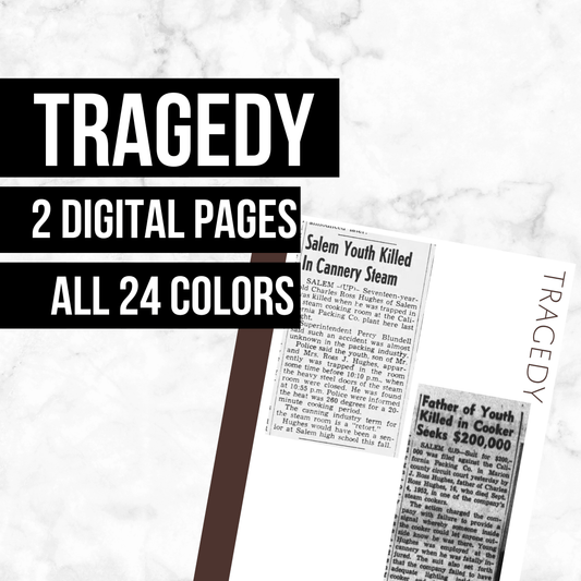 Tragedy: Printable Genealogy Form (Digital Download)