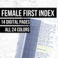Female First Index: Printable Genealogy Forms (Digital Download)