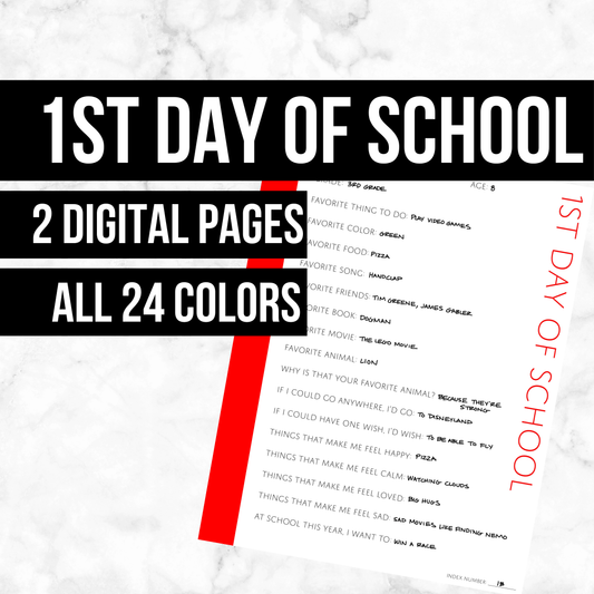 First Day of School Interview: Printable Genealogy Form (Digital Download)