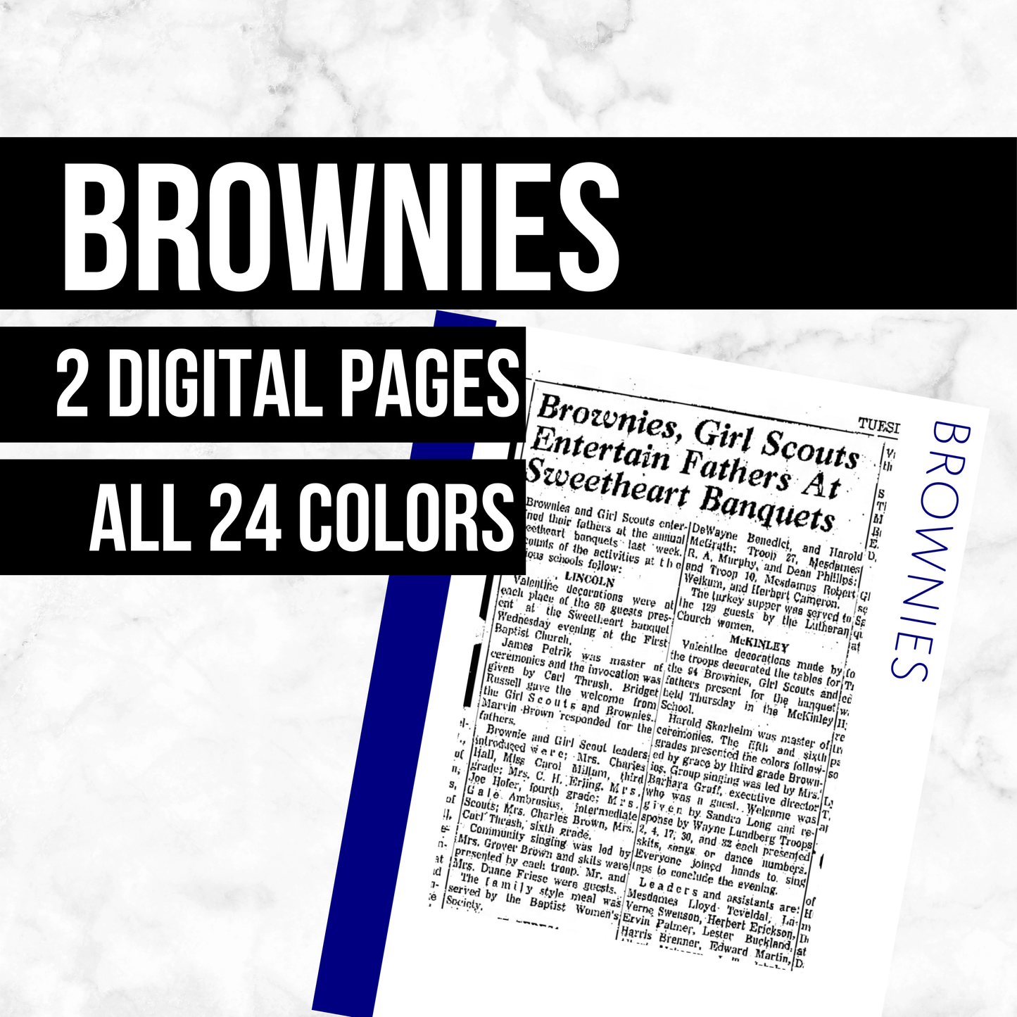 Brownies Page: Printable Genealogy Form (Digital Download)