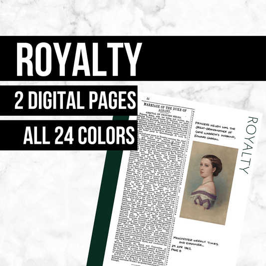 Royalty: Printable Genealogy Page (Digital Download)