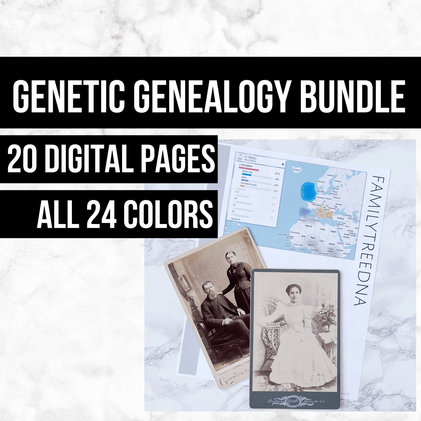 Genetic Genealogy Bundle: Printable Genealogy Forms (Digital Download)