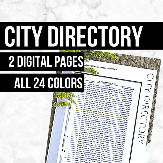 City Directory: Printable Genealogy Form (Digital Download)