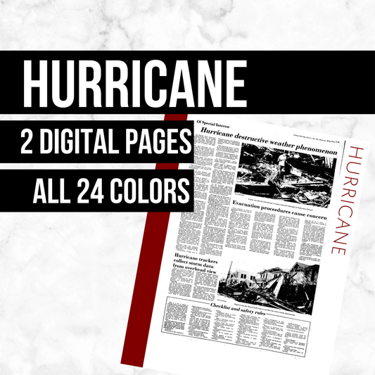 Hurricane Page: Printable Genealogy Form (Digital Download)