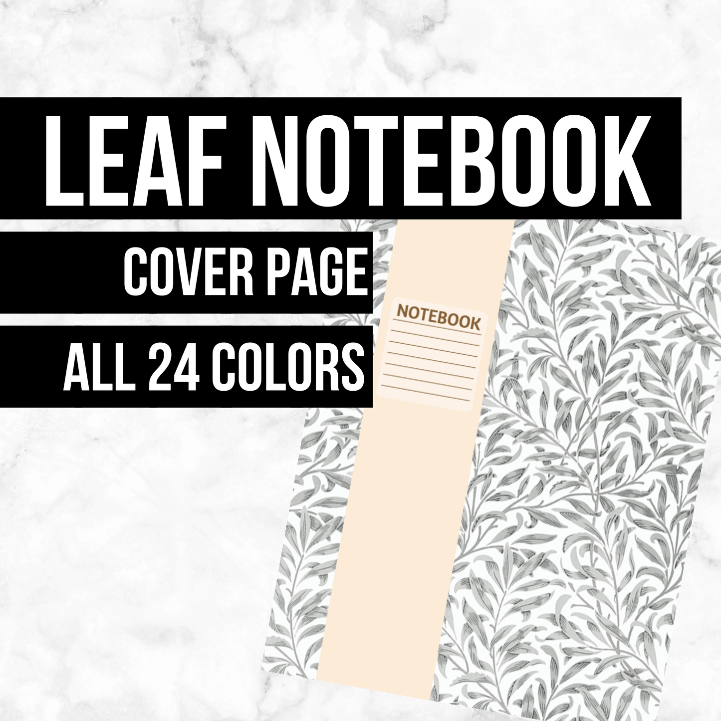 Leaf Notebook Cover Page: Printable Genealogy Form (Digital Download)