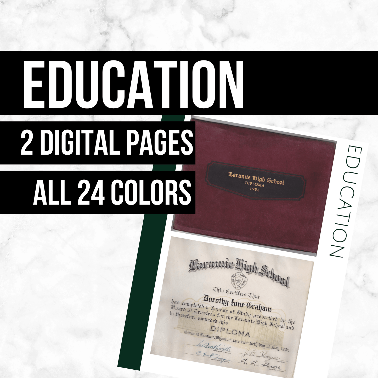 Education: Printable Genealogy Page (Digital Download)