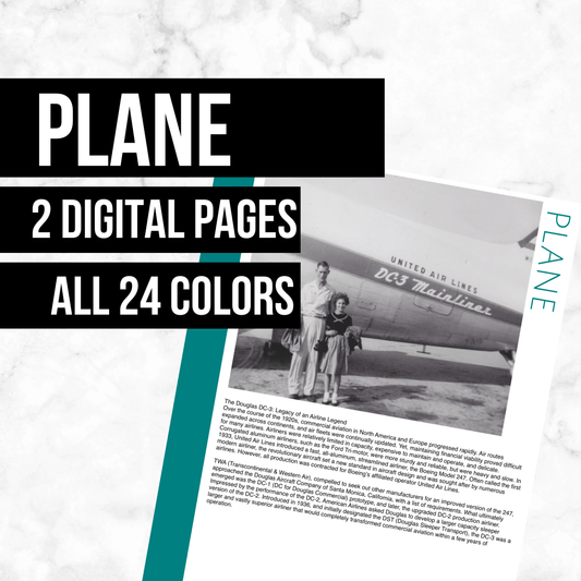 Plane Page: Printable Genealogy Form (Digital Download)