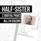 Half-Sister Profile: Printable Genealogy Form (Digital Download)