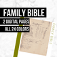 Family Bible: Printable Genealogy Forms (Digital Download)