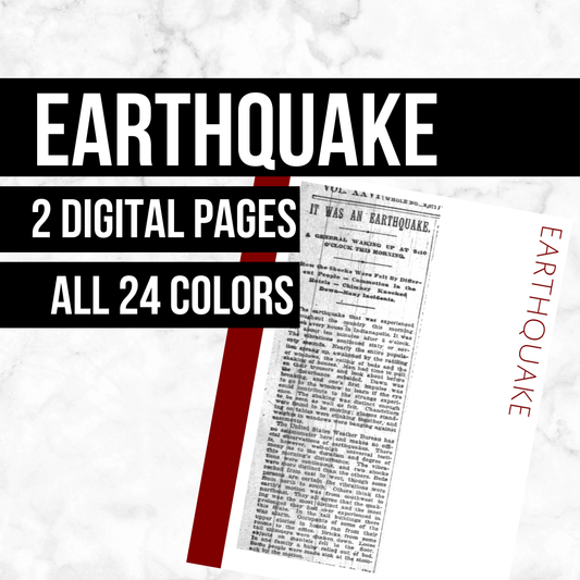 Earthquake Page: Printable Genealogy Form (Digital Download)