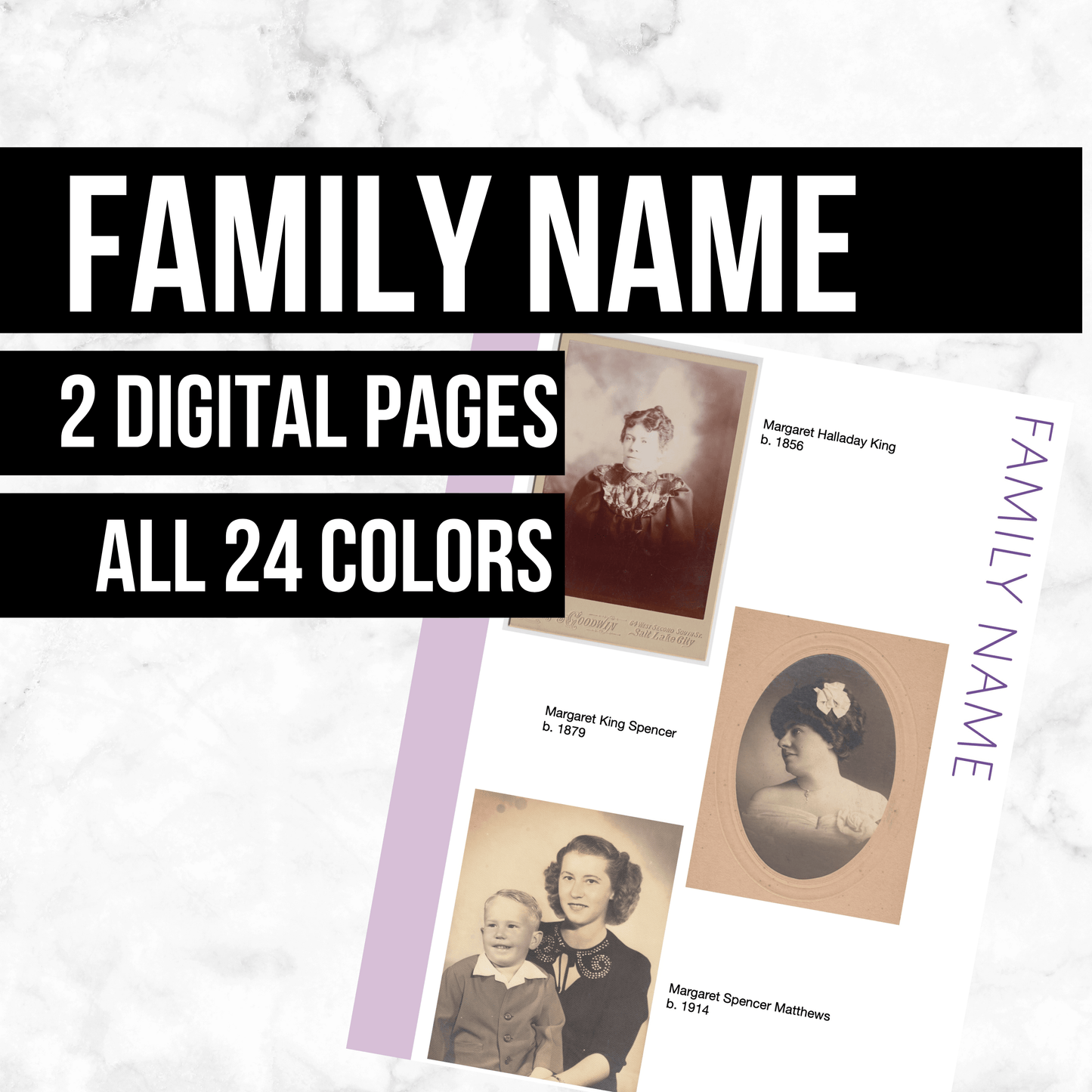 Family Name: Printable Genealogy Form (Digital Download)