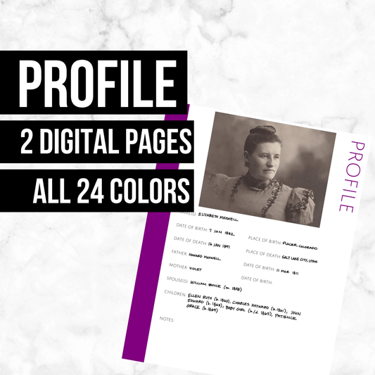 Profile: Printable Genealogy Form (Digital Download)