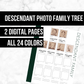 Descendant Photo Family Tree: Printable Genealogy Page (Digital Download)