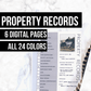 Property Records: Printable Genealogy Form (Digital Download)
