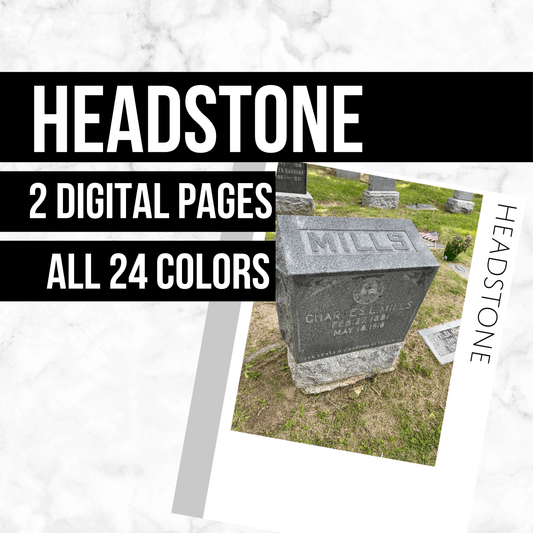 Headstone: Printable Genealogy Page (Digital Download)