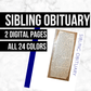 Sibling Obituary: Printable Genealogy Form (Digital Download)