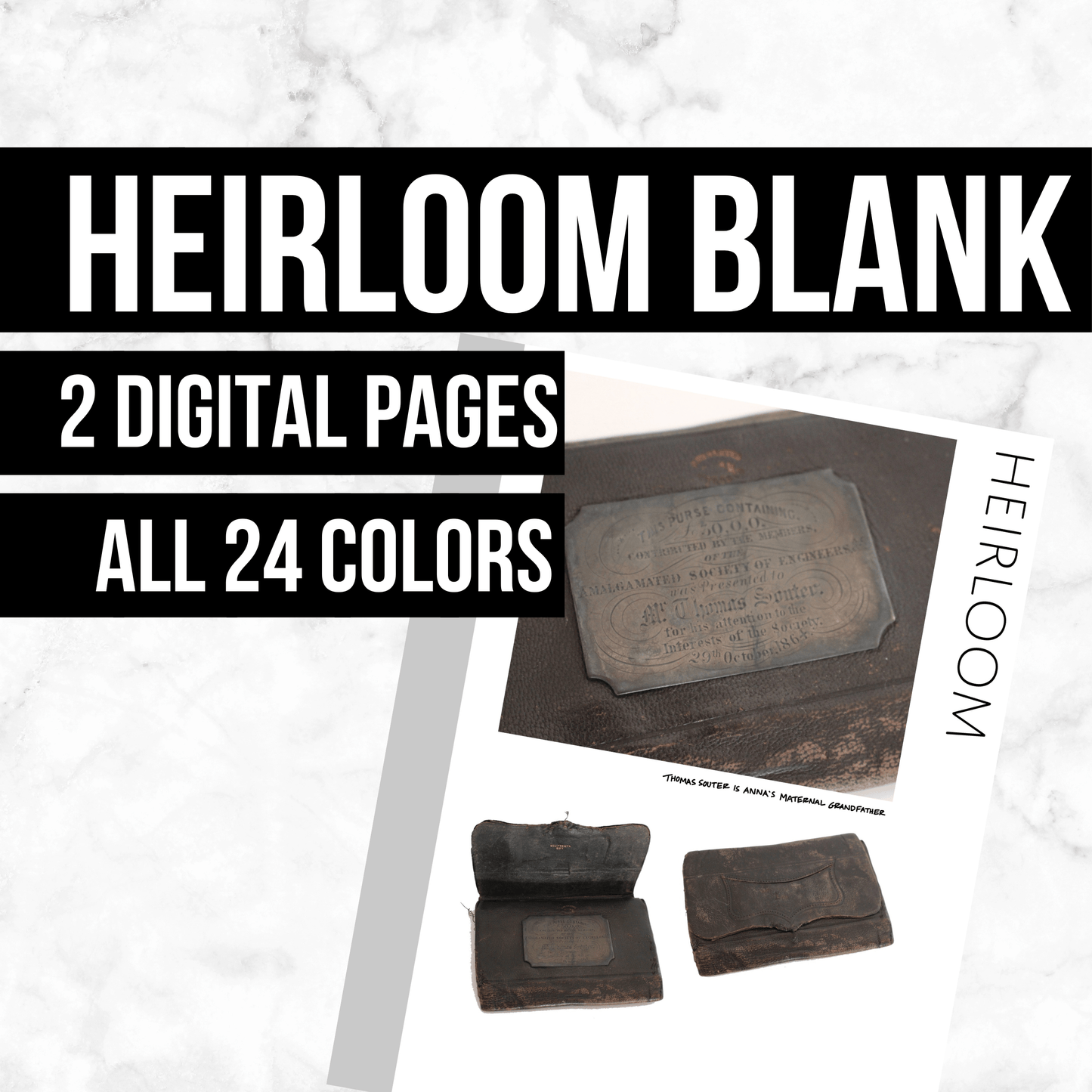 Heirloom Blank Page: Printable Genealogy Form (Digital Download)