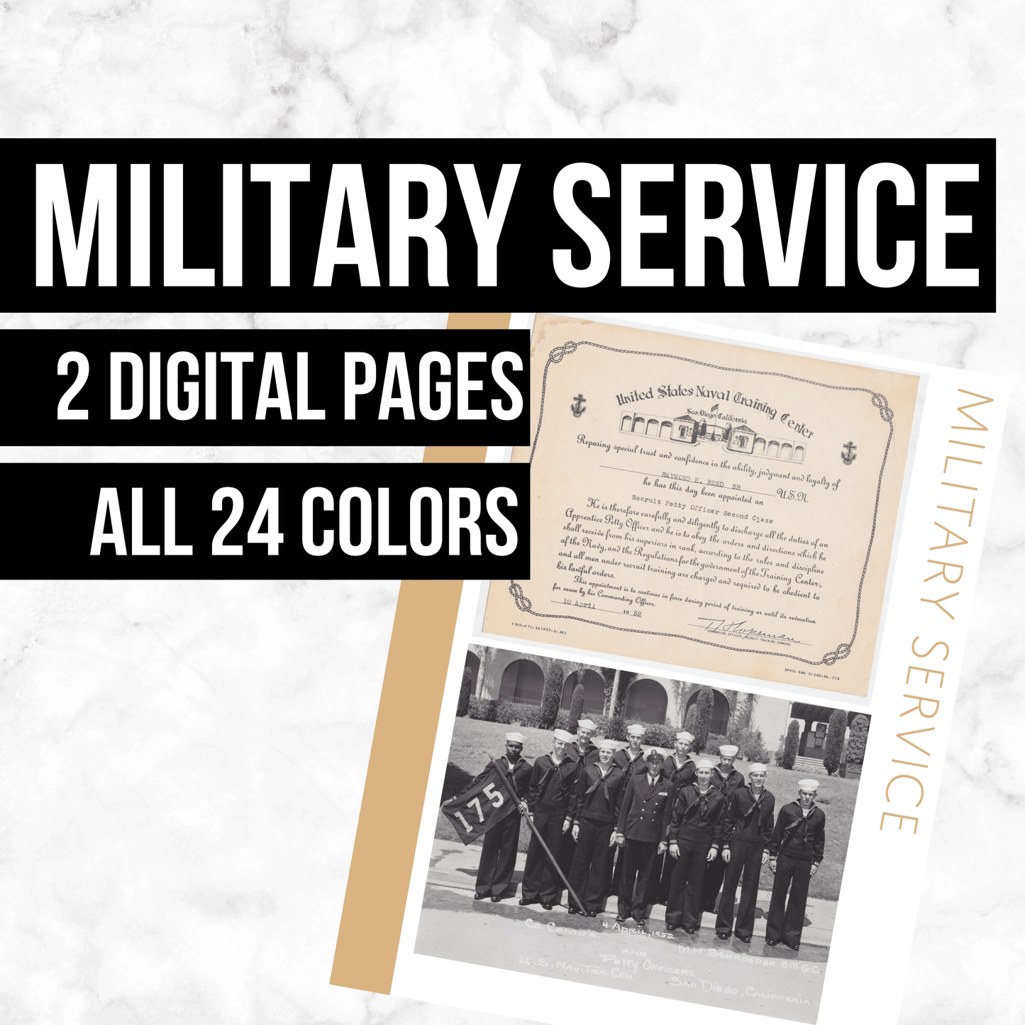 Military Service: Printable Genealogy Form (Digital Download)