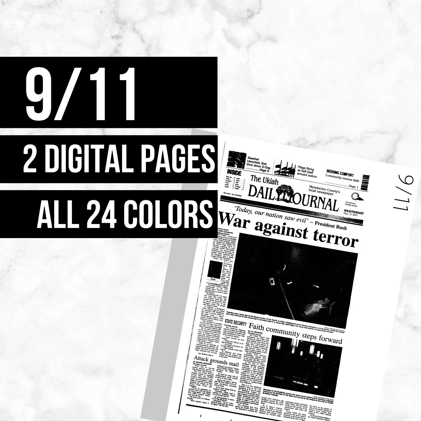 9/11 Page: Printable Genealogy Form (Digital Download)