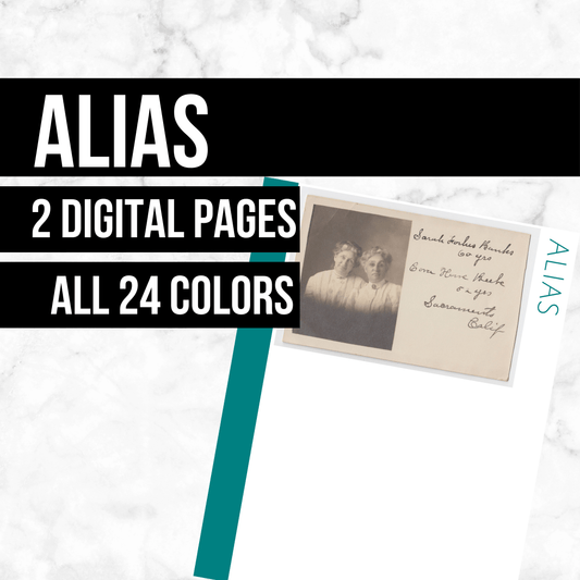 Alias: Printable Genealogy Form (Digital Download)