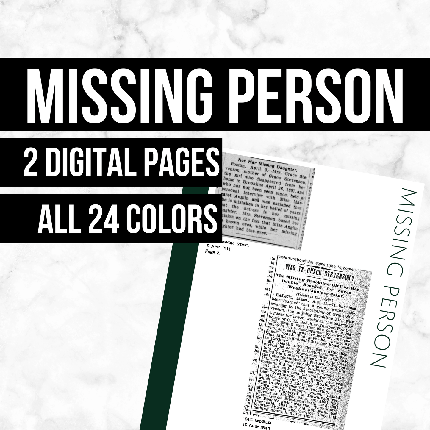 Missing Person: Printable Genealogy Page (Digital Download)