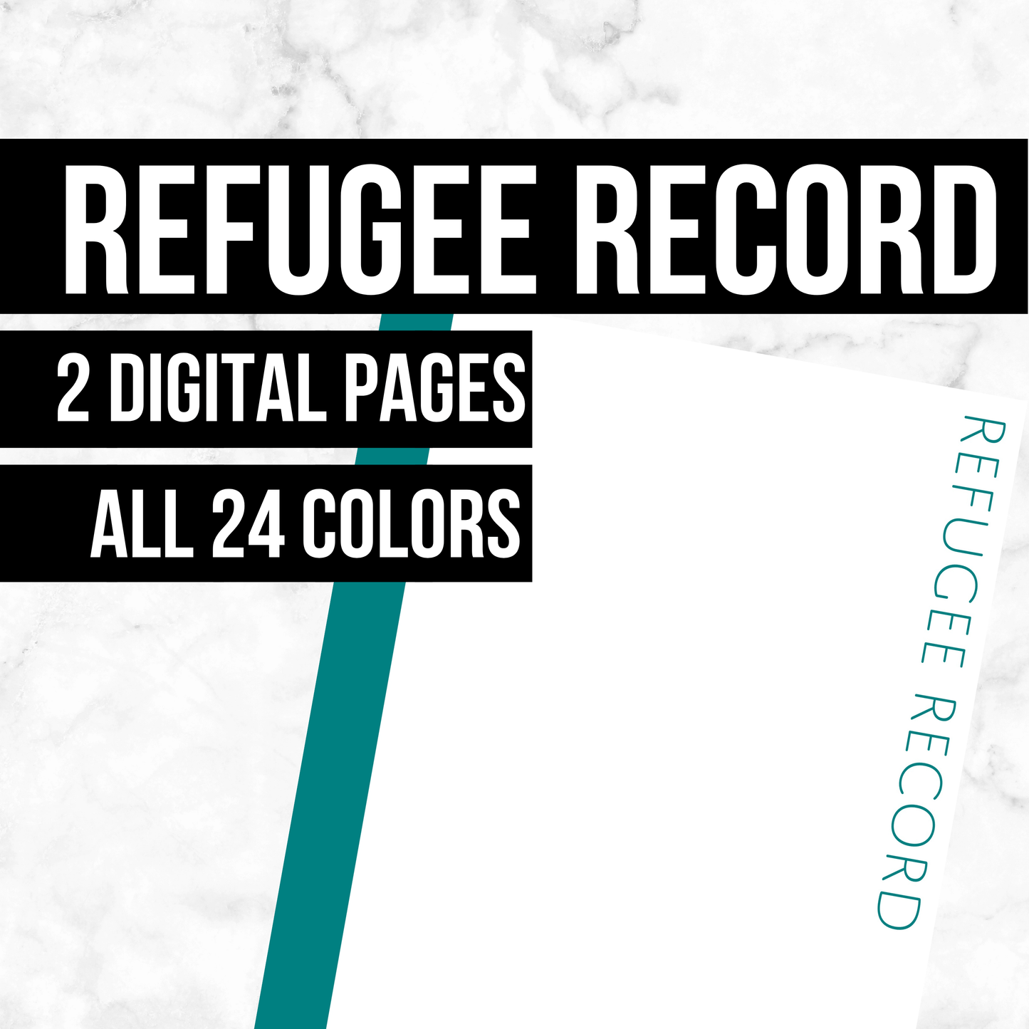 Refugee Record Page: Printable Genealogy Form (Digital Download)