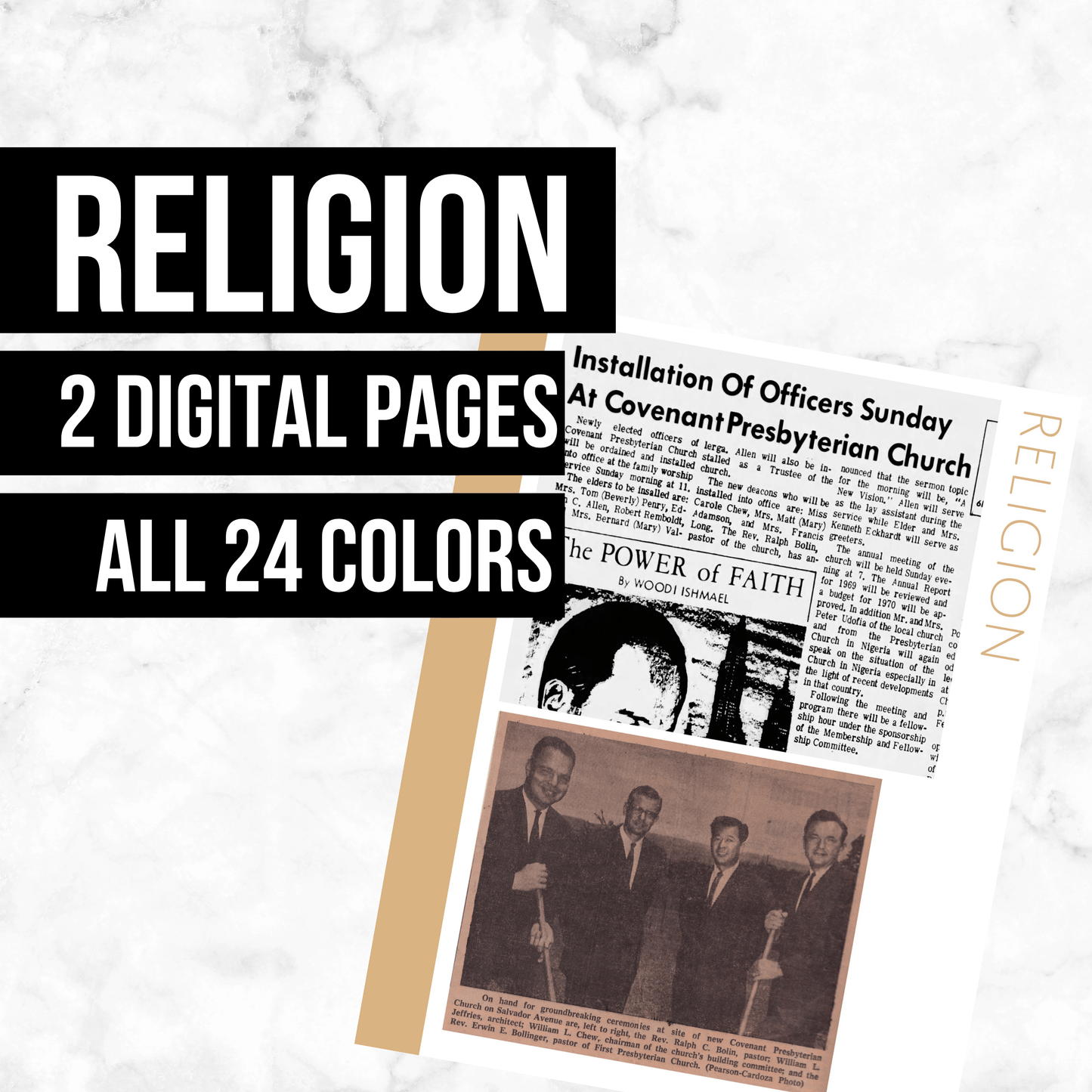 Religion Page: Printable Genealogy Form (Digital Download)