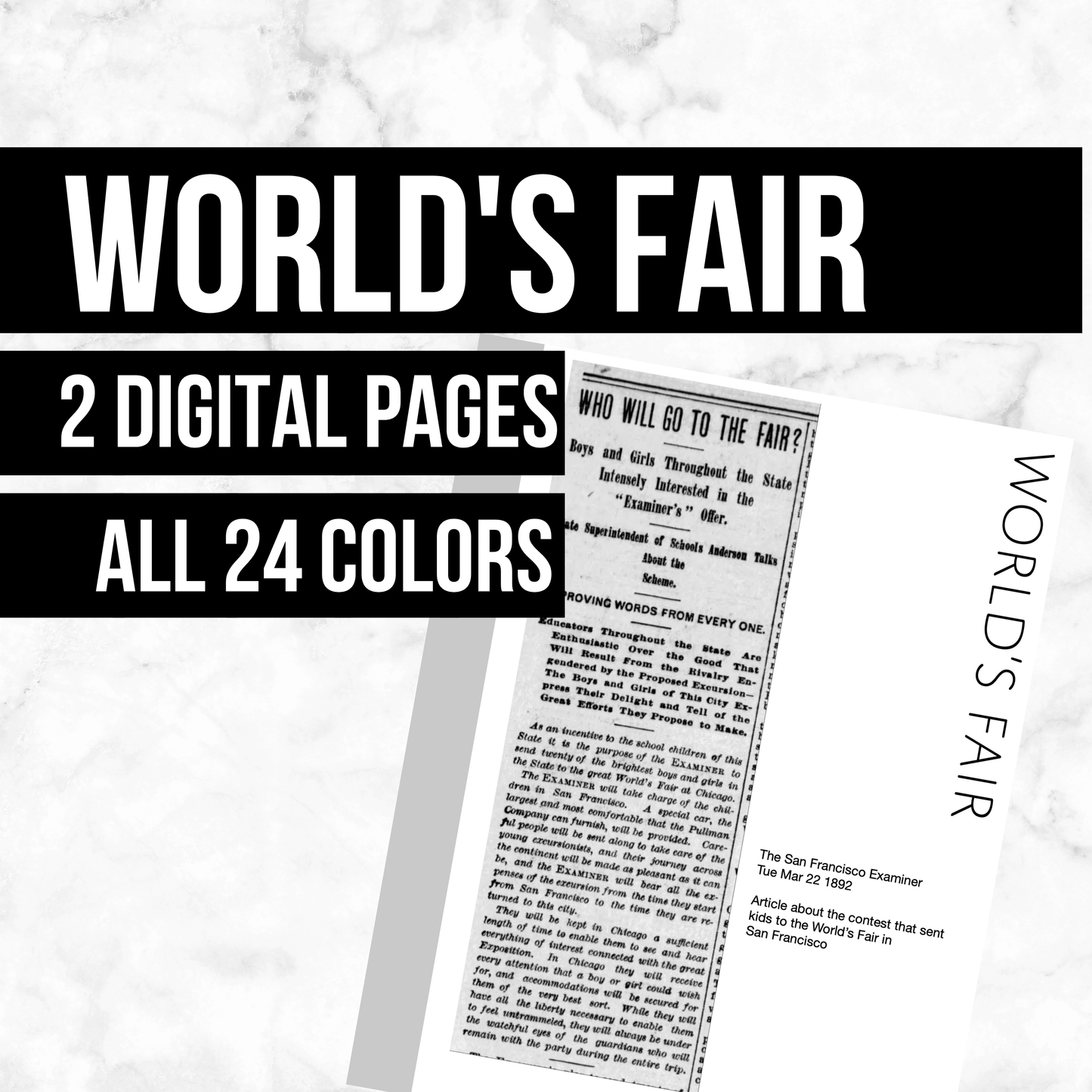 World's Fair: Printable Genealogy Form (Digital Download)