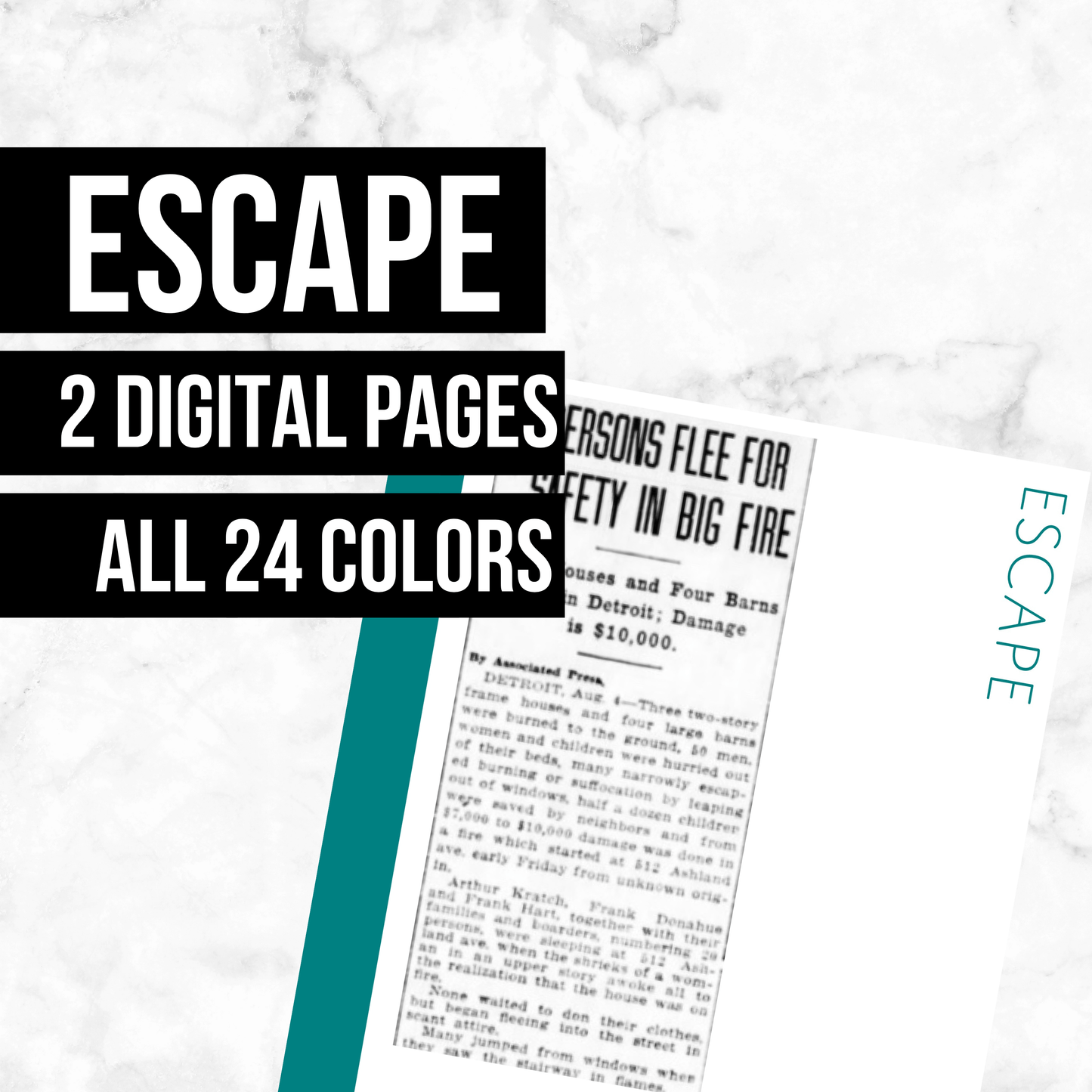 Escape Page: Printable Genealogy Form (Digital Download)