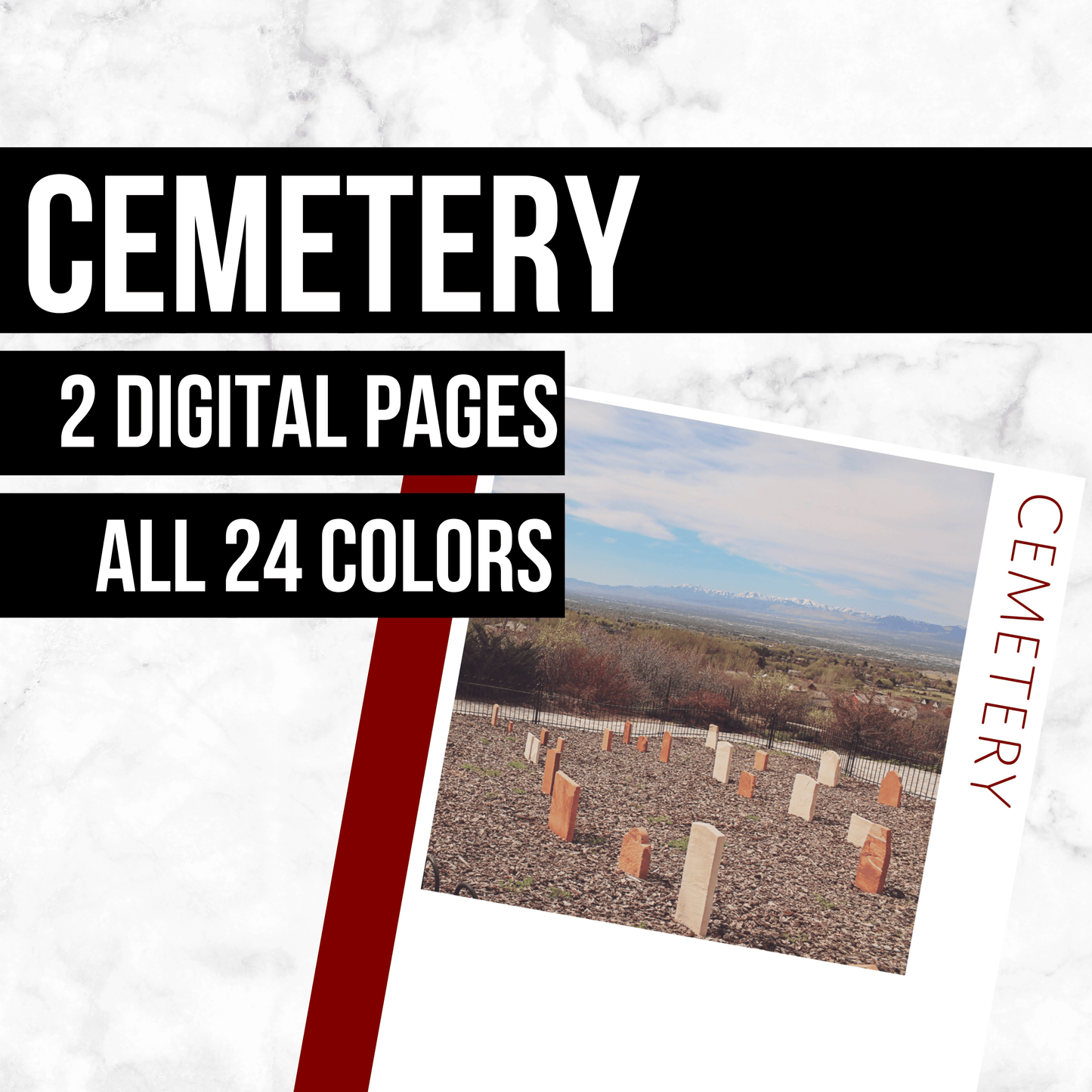 Cemetery Blank Page: Printable Genealogy Form (Digital Download)