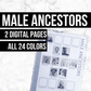 Male Ancestors: Printable Genealogy Form (Digital Download)
