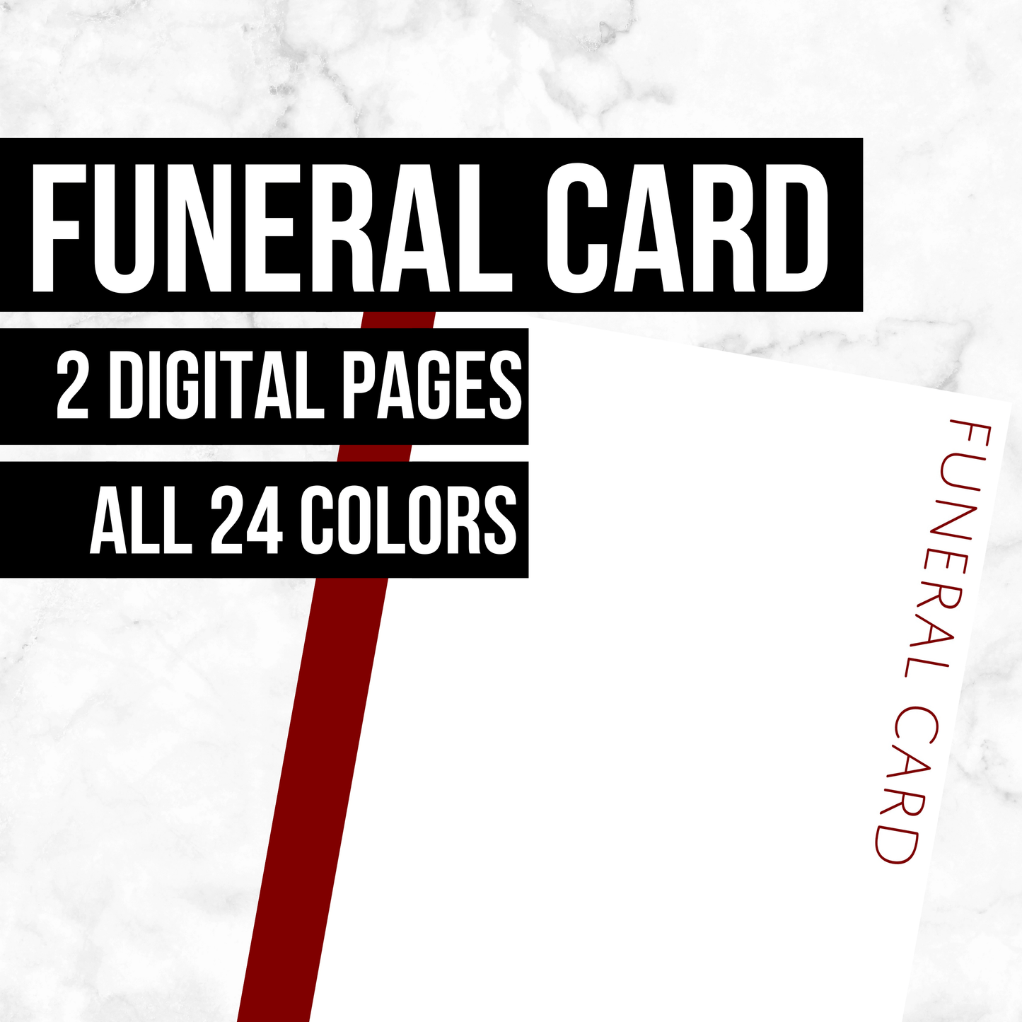 Funeral Card: Printable Genealogy Forms (Digital Download)