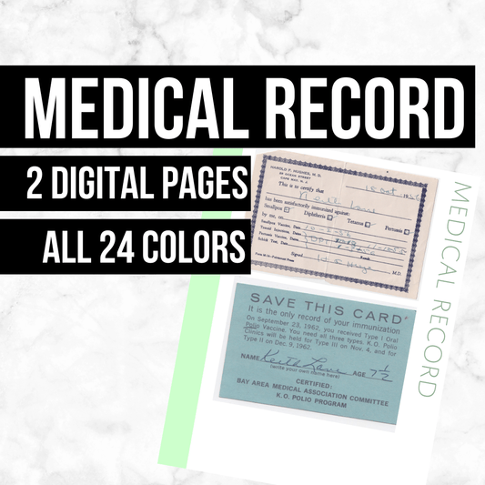 Medical Record Page: Printable Genealogy Form (Digital Download)