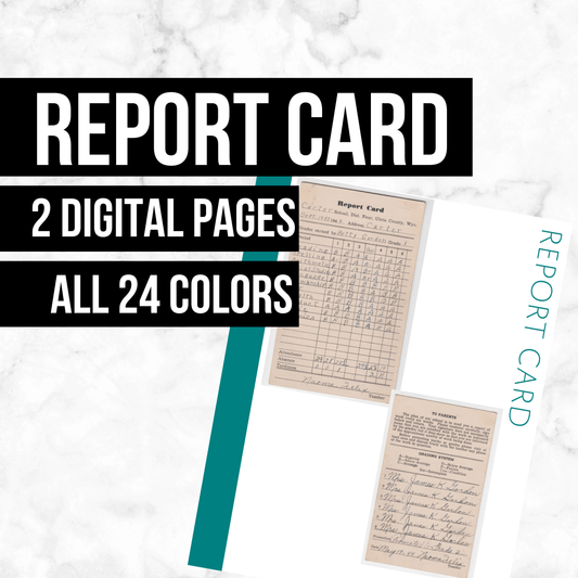 Report Card: Printable Genealogy Form (Digital Download)