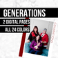 Generations - Blank Page: Printable Genealogy Form (Digital Download)