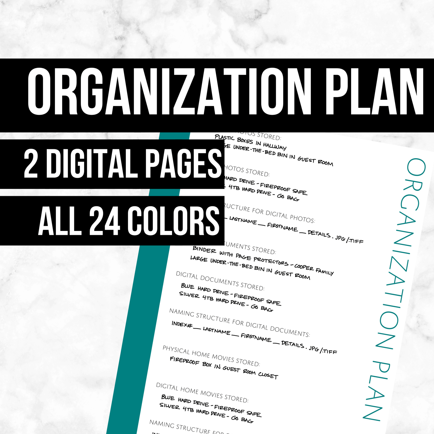Organization Plan: Printable Genealogy Form (Digital Download)