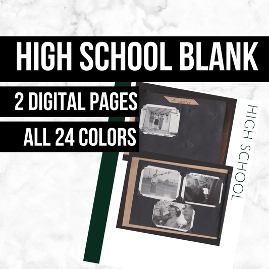 High School Blank: Printable Genealogy Page (Digital Download)