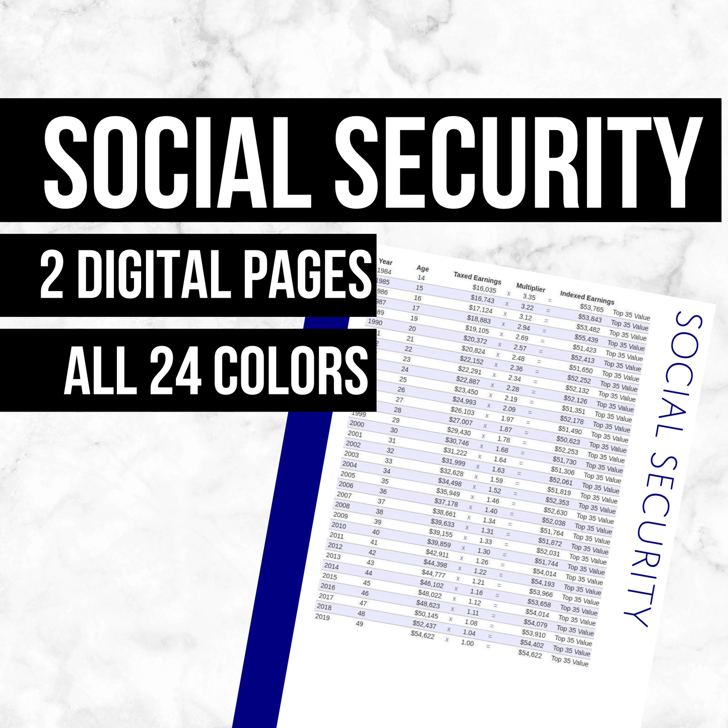 Social Security: Printable Genealogy Form (Digital Download)