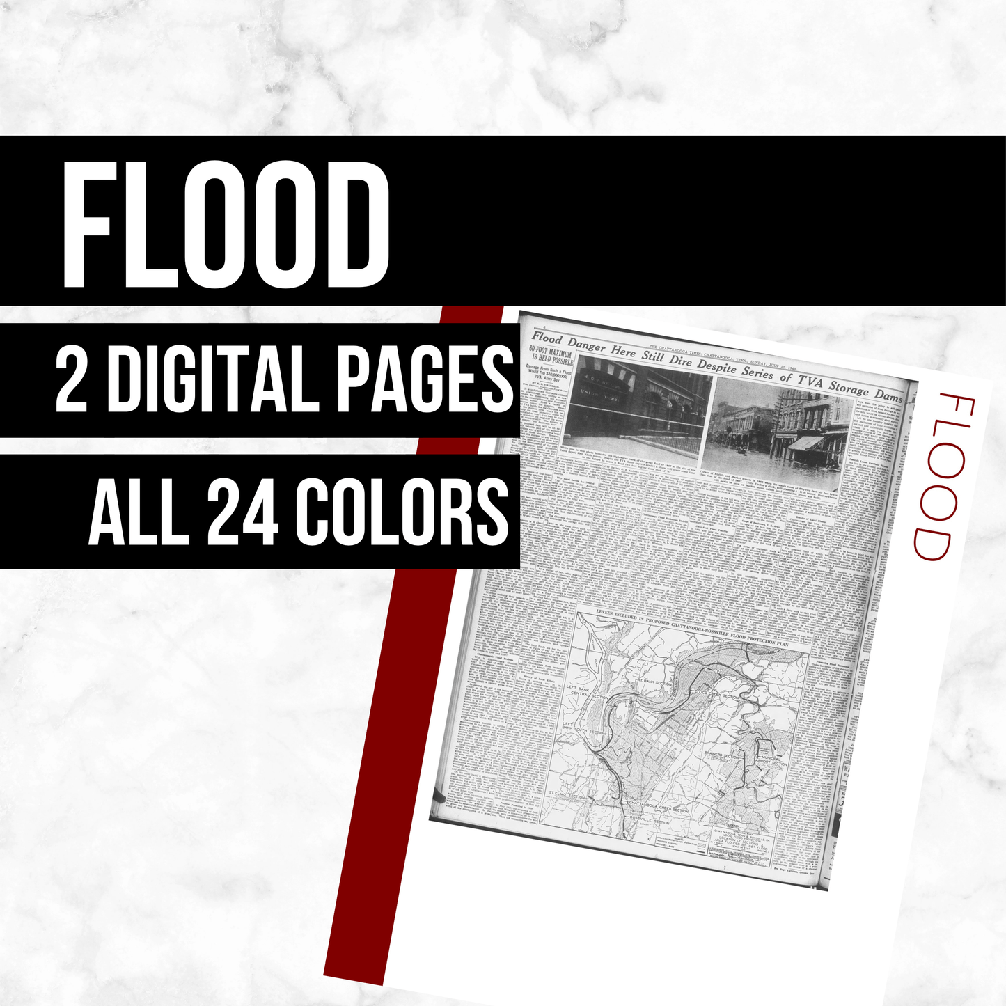 Flood Page: Printable Genealogy Form (Digital Download)