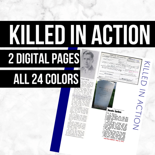 Killed in Action: Printable Genealogy Form (Digital Download)